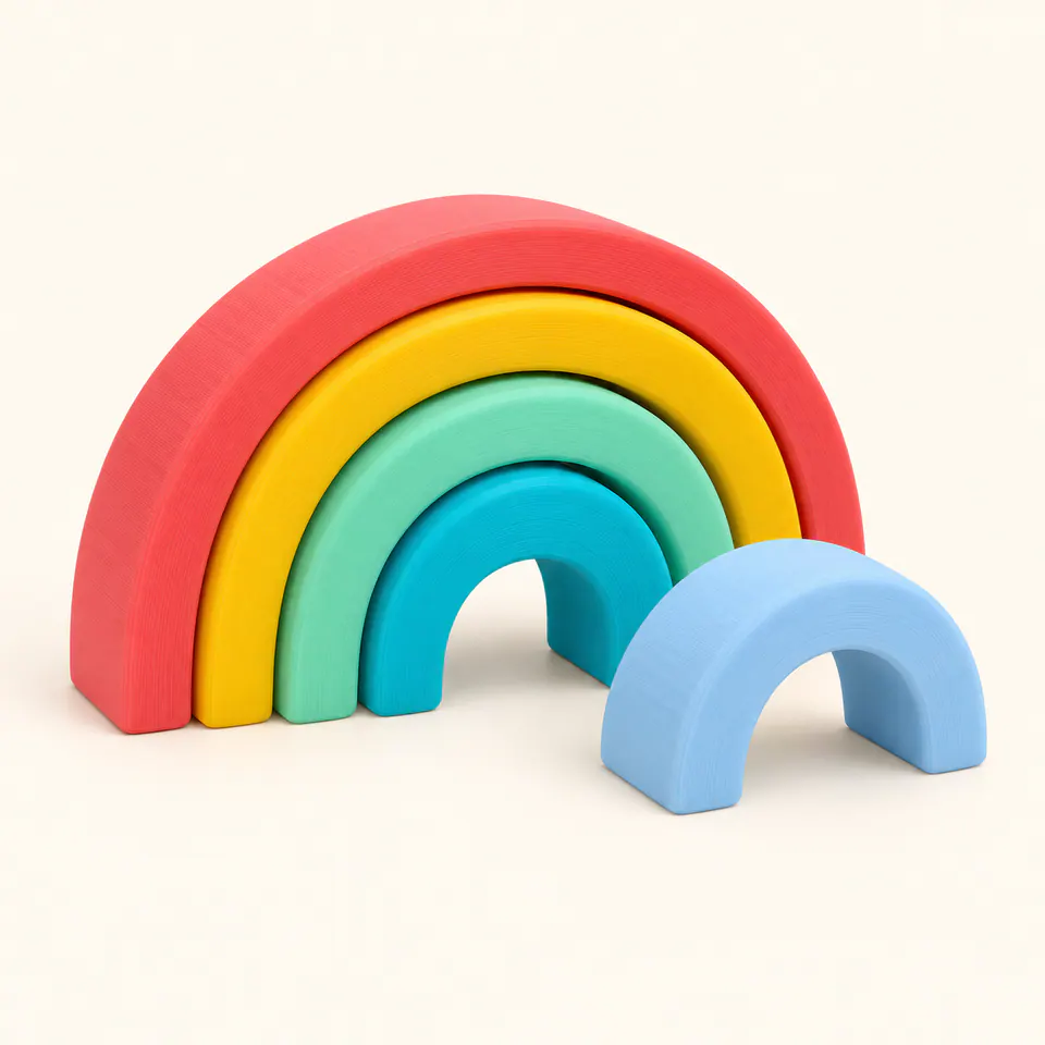 Arco-íris de encaixe com cinco arcos coloridos