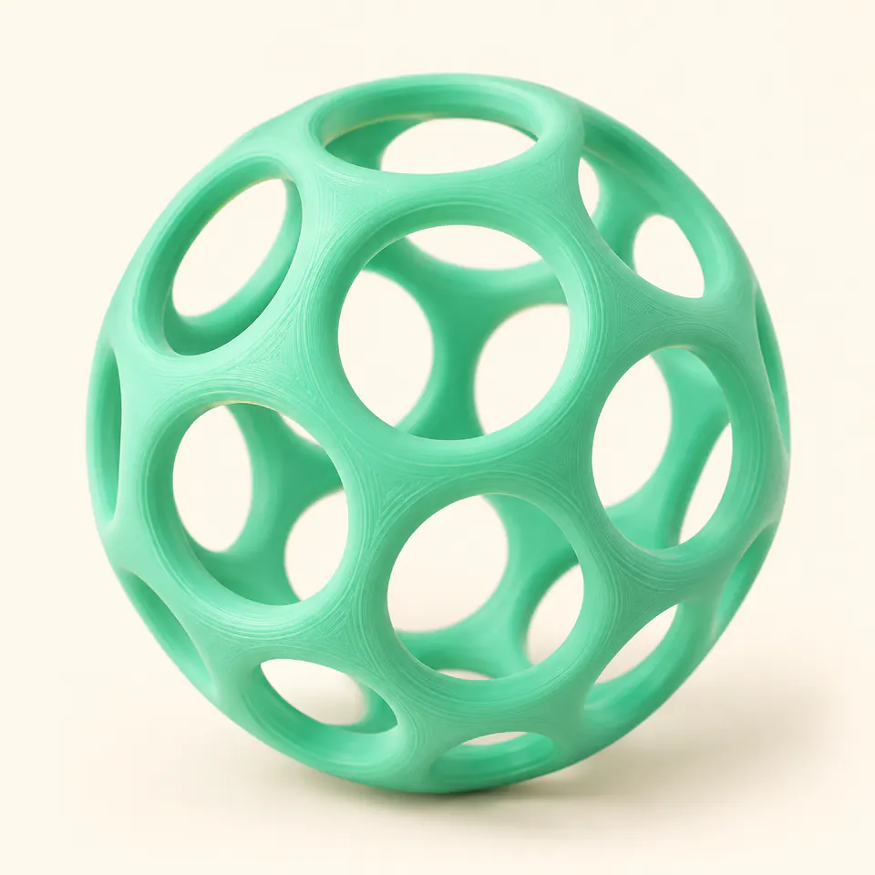 Bola vazada verde menta impressa em 3D