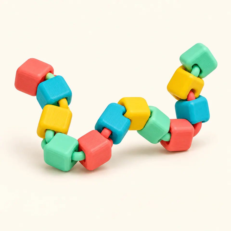 Corrente fidget de cubinhos coloridos